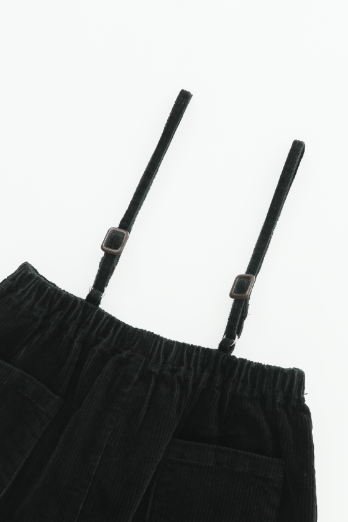 THIN STRAPPED CORDUROY JUMPER-BLACK