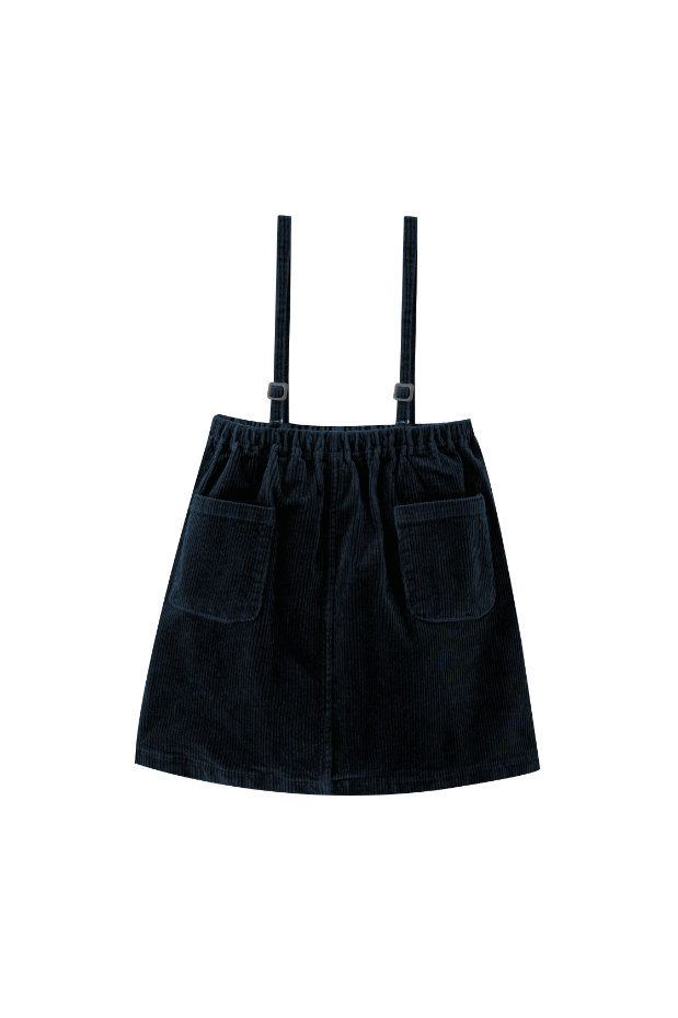 THIN STRAPPED CORDUROY JUMPER-NAVY