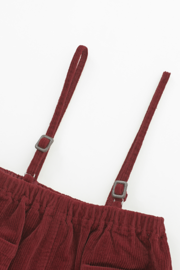 THIN STRAPPED CORDUROY JUMPER-RUST