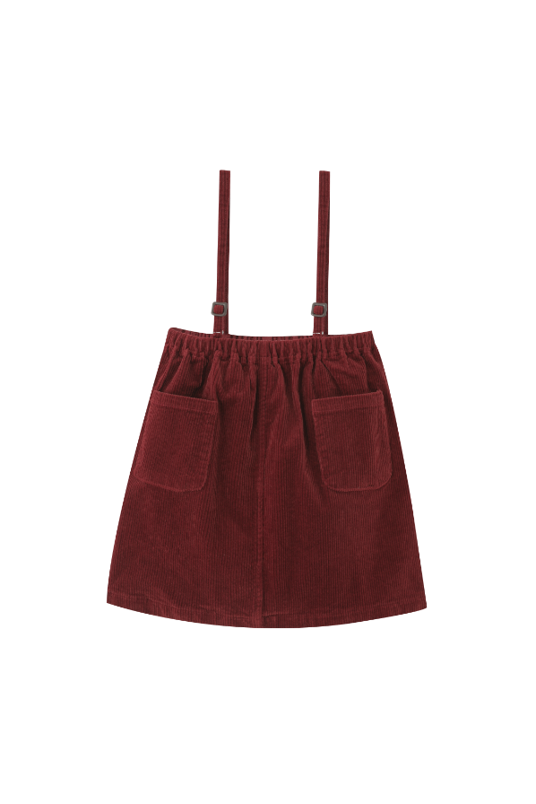 THIN STRAPPED CORDUROY JUMPER-RUST