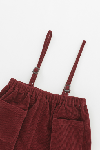 THIN STRAPPED CORDUROY JUMPER-RUST