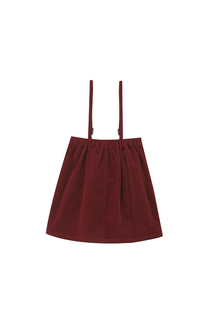 THIN STRAPPED CORDUROY JUMPER-RUST