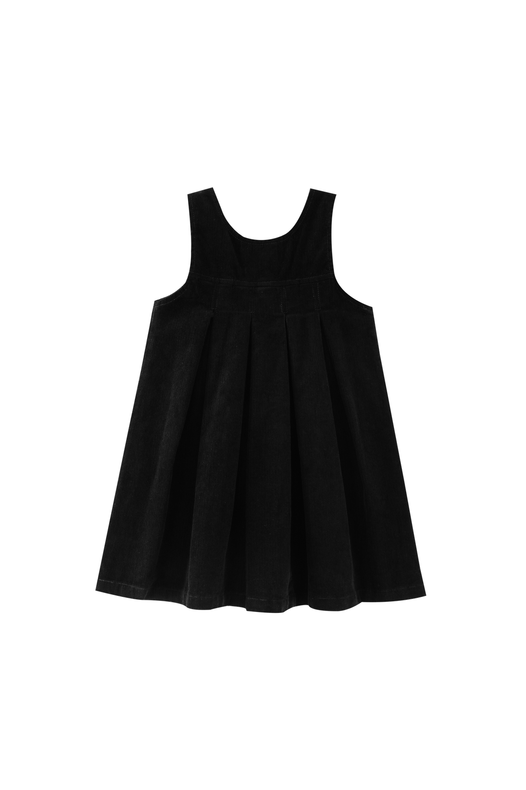 CORDUROY PLEATED HIGH YOKE JUMPER-BLACK