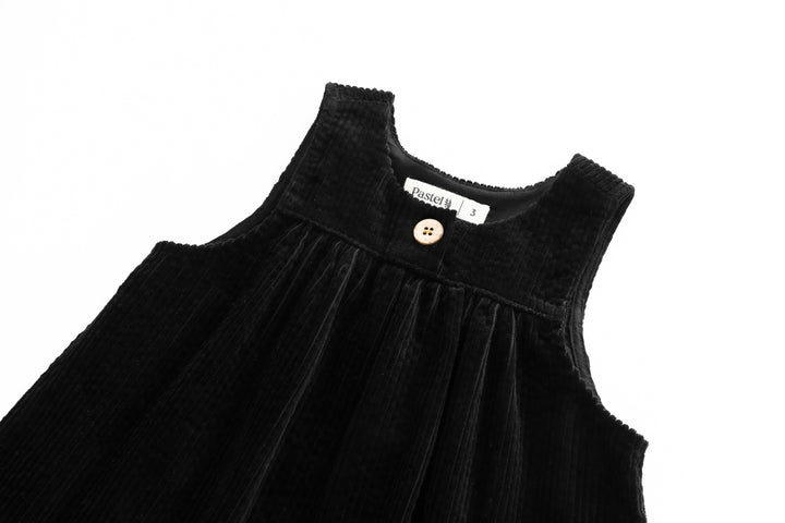 HIGH YOKE CORDUROY JUMPER-BLACK