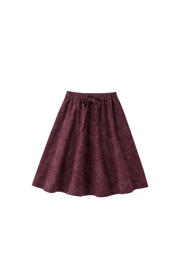TIE DYE CIRCLE SKIRT-BURGUNDY