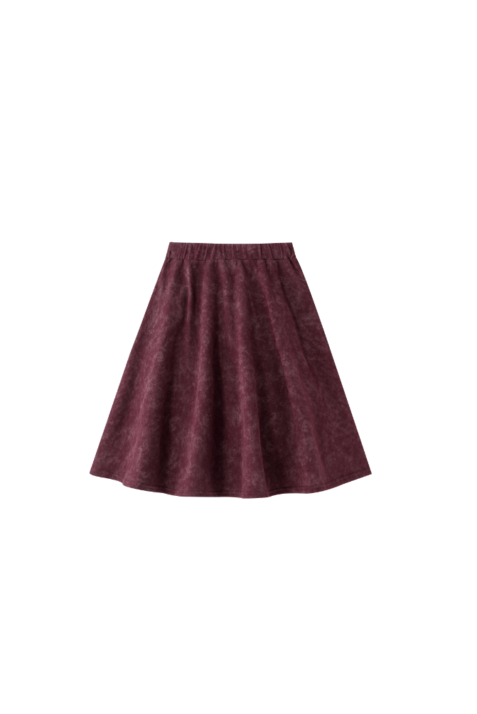 TIE DYE CIRCLE SKIRT-BURGUNDY