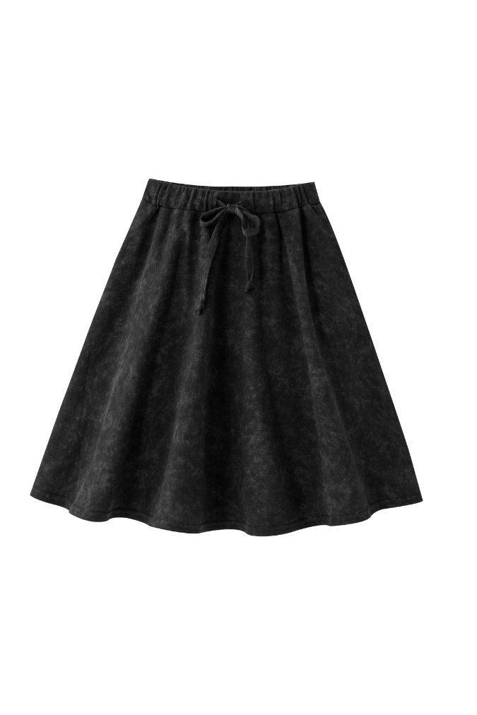 TIE DYE CIRCLE SKIRT-BLACK