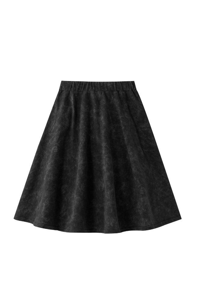 TIE DYE CIRCLE SKIRT-BLACK