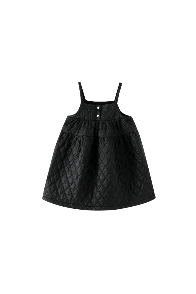 HIGH WAISTED QUILTED JUMPER-BLACK