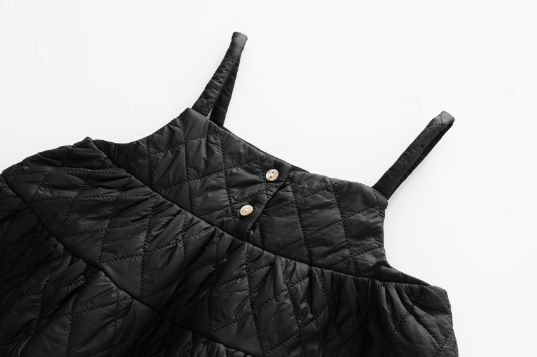 HIGH WAISTED QUILTED JUMPER-BLACK