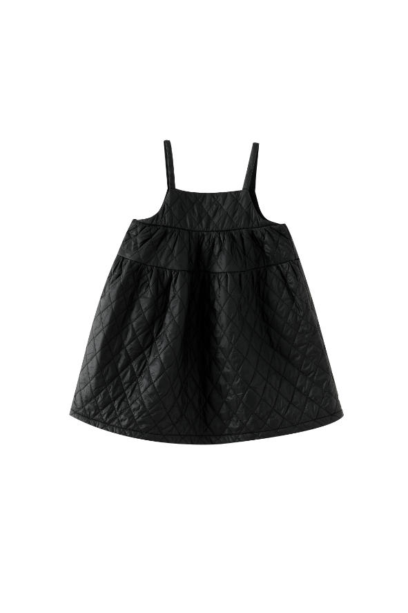 HIGH WAISTED QUILTED JUMPER-BLACK