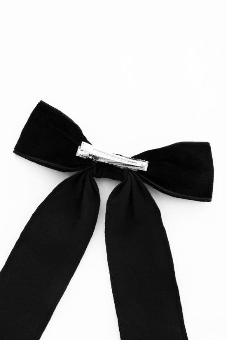 LARGE VELVET HAIRBOW-BLACK