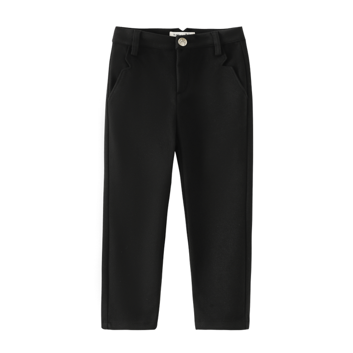 WOOL MAUVE PANTS-BLACK