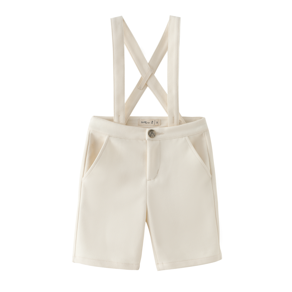 SUSPENDER SHORTS-CREAM