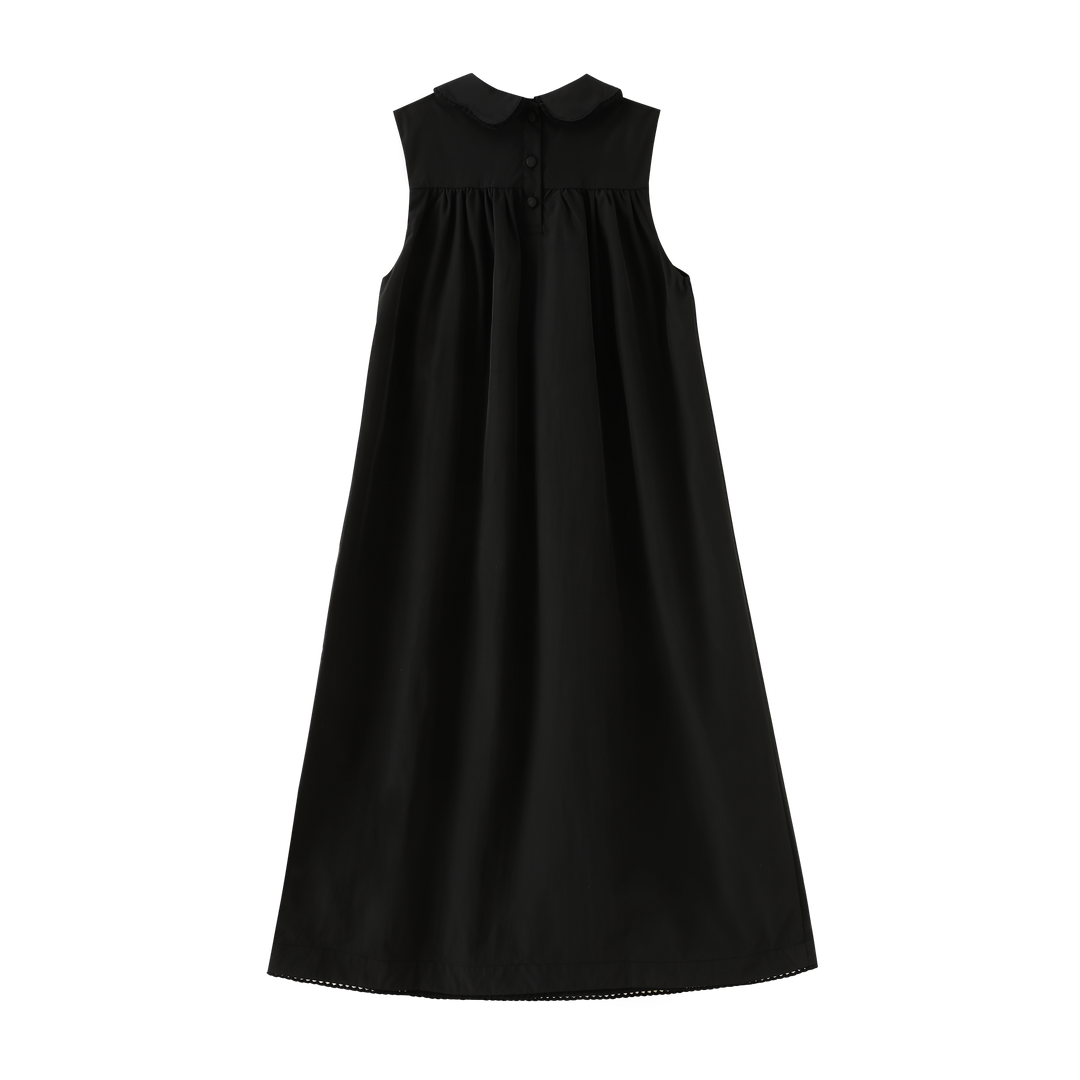 HIGH WAISTED TAFFETA JUMPER-BLACK