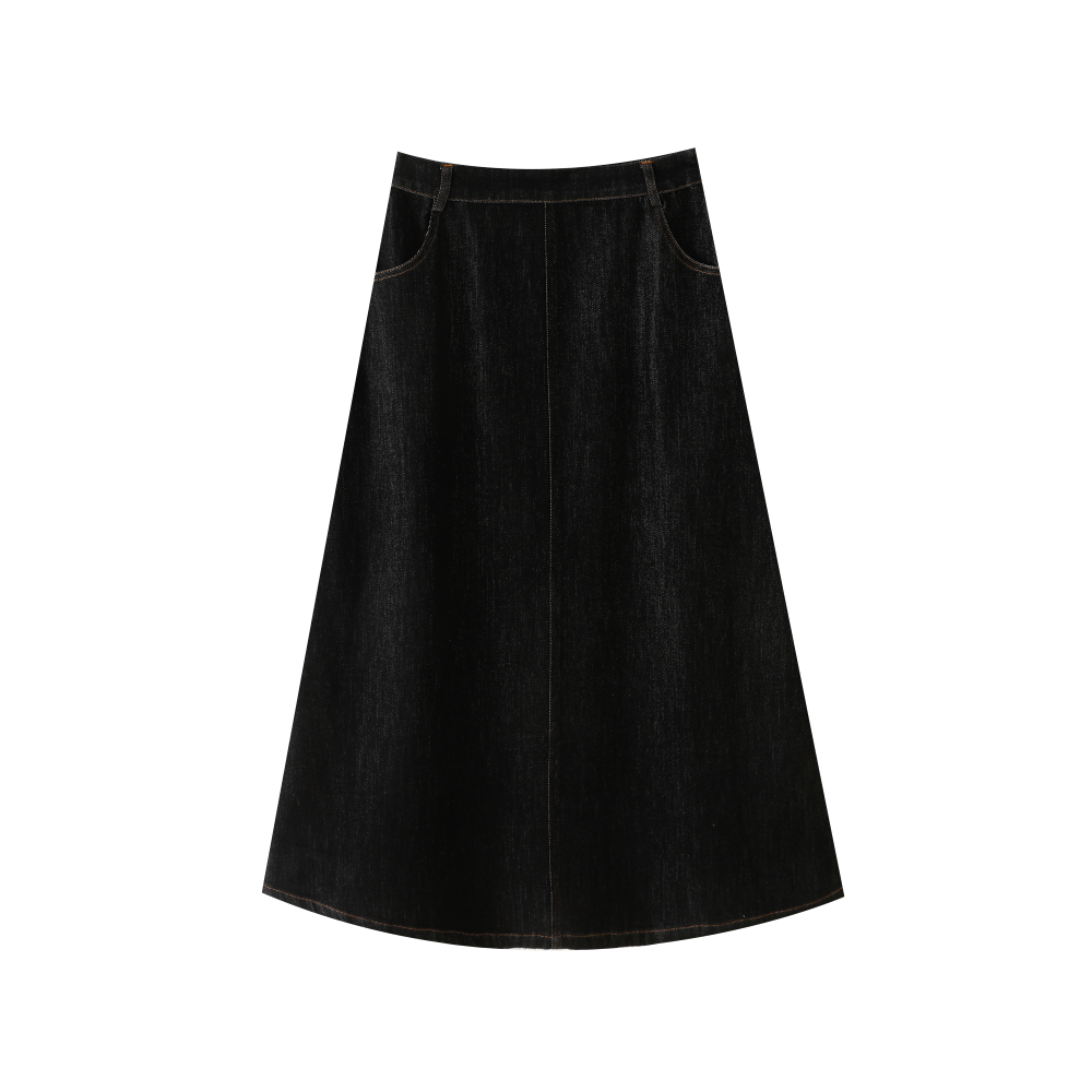 TEEN SKIRT WITH POCKETS-BLACK DENIM
