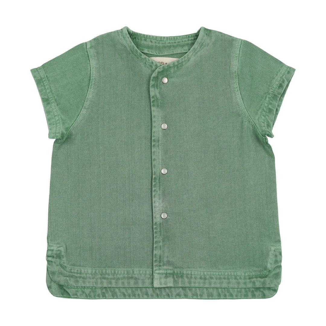 F270-DENIM POCKET SHIRT-Green Wash