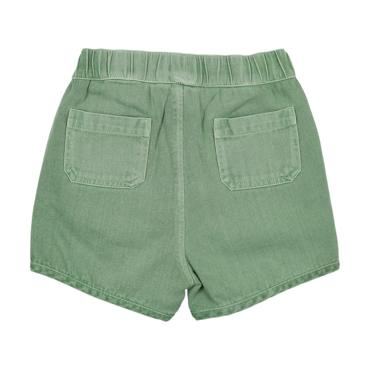 F272-DENIM TRACK SHORTS-Green Wash