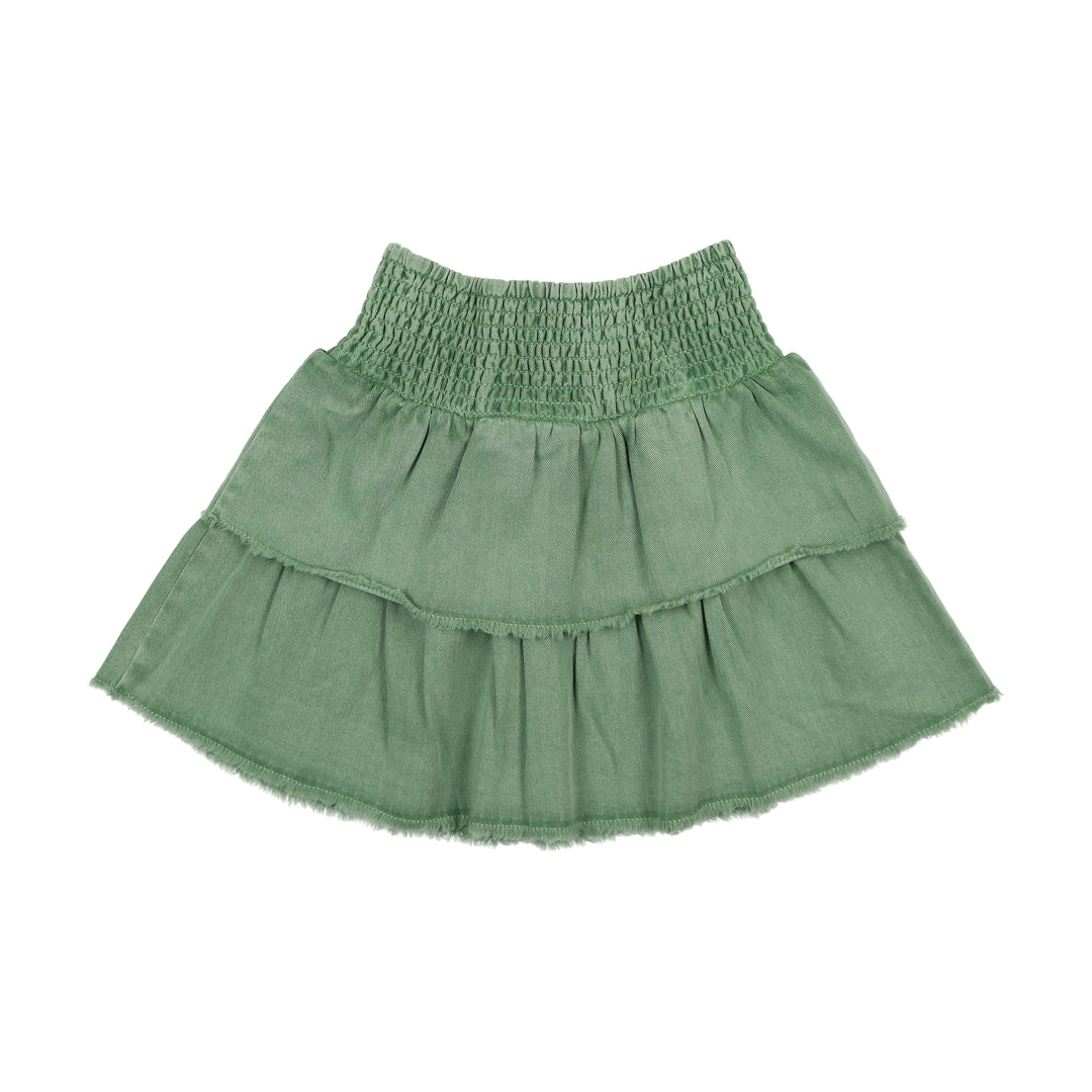 Farren & Me Balloon Denim Tiered Skirt - Green Wash Farren & Me Balloon Denim Tiered Skirt - Green Wash
