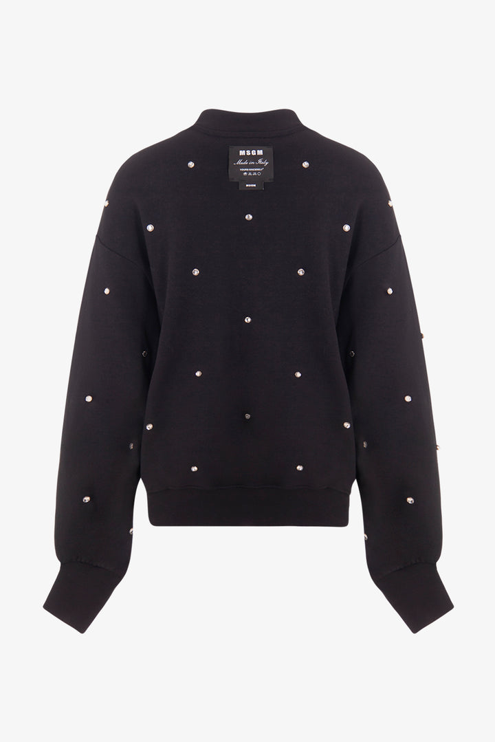 CRYSTAL STONE SWEATSHIRT GIRL-NERO/BLACK