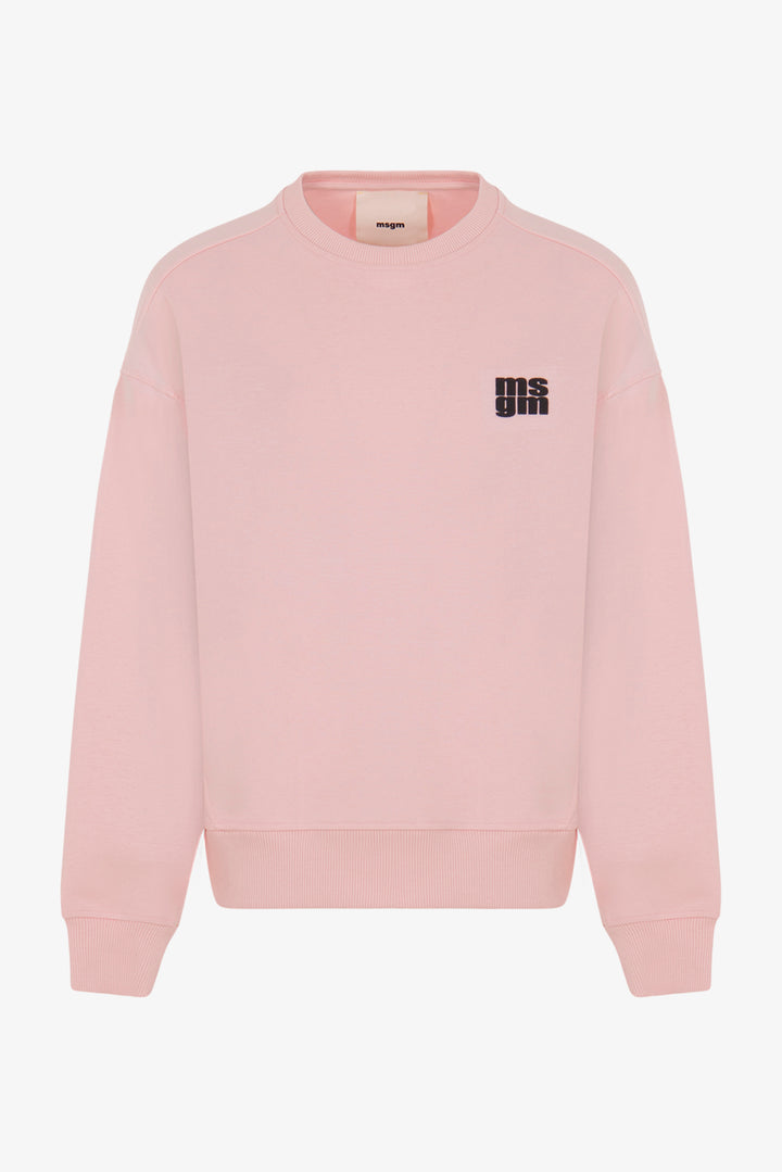 INTERLOCK SWEATSHIRT UNISEX-CHALK PINK