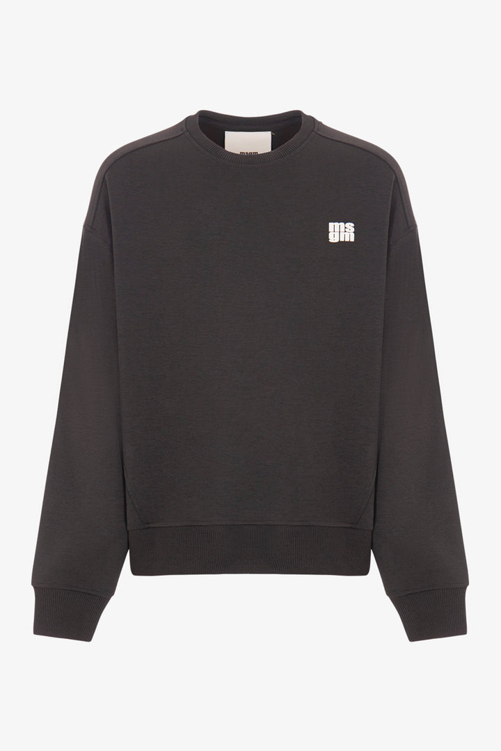 INTERLOCK SWEATSHIRT UNISEX-WASHED BLACK