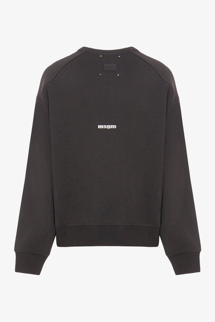 INTERLOCK SWEATSHIRT UNISEX-WASHED BLACK