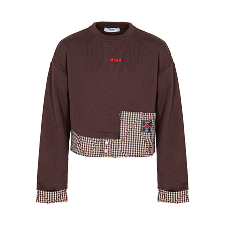 F6MSJGSW070 COFFEE BOXY SWEATSHIRT GIRL