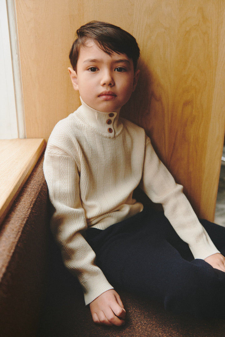 2026 BUTTOM UP SWEATER - ECRU