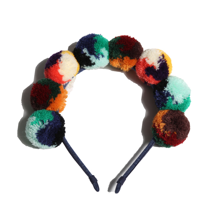 AC67S-POM POM HEADBAND-RAINBOW