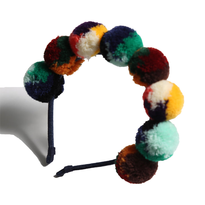 AC67S-POM POM HEADBAND-RAINBOW