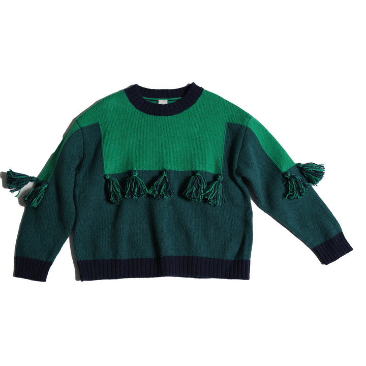 KT48S-SANTOS PATCHWORK SWEATER-CACTUS MIX