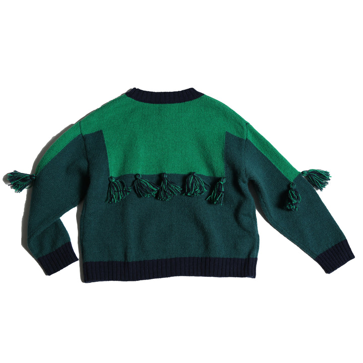 KT48S-SANTOS PATCHWORK SWEATER-CACTUS MIX