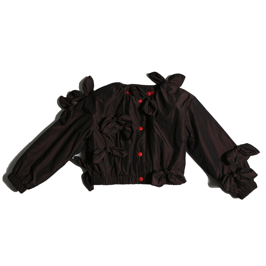 JK51S-ESTRELLA BOW EMBELLISHED BOMBE-RAISIN