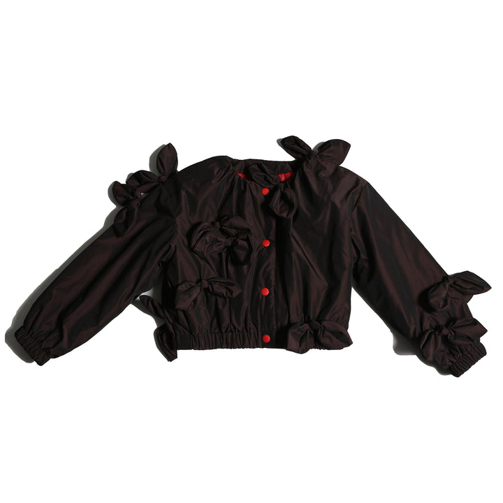 JK51S-ESTRELLA BOW EMBELLISHED BOMBE-RAISIN