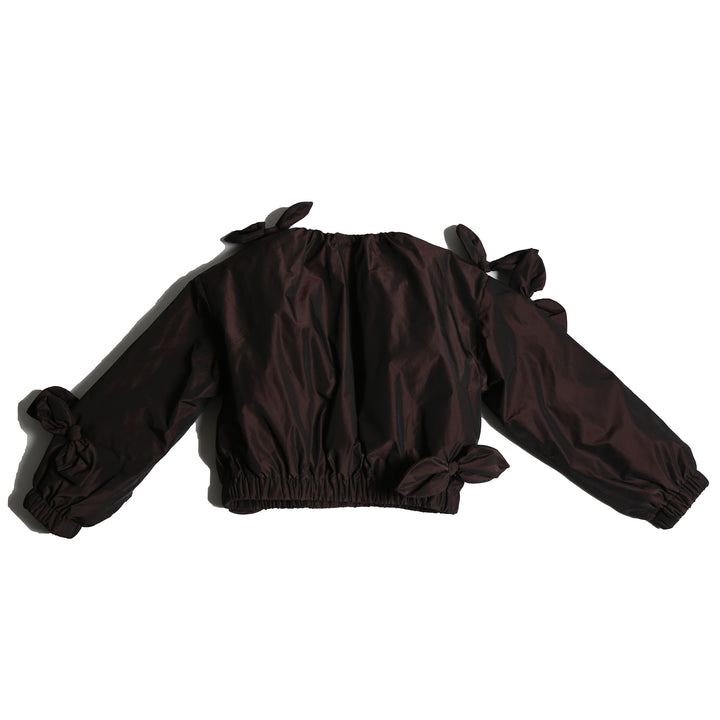 JK51S-ESTRELLA BOW EMBELLISHED BOMBE-RAISIN