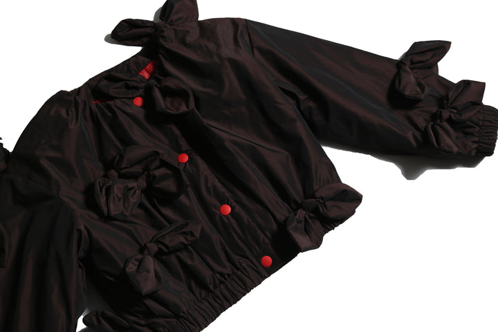 JK51S-ESTRELLA BOW EMBELLISHED BOMBE-RAISIN
