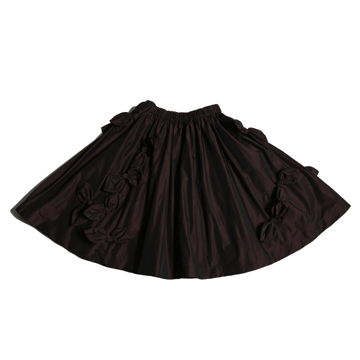 SK158V-ESTRELLA BOW EMBELLISHED SKIRT-RAISIN