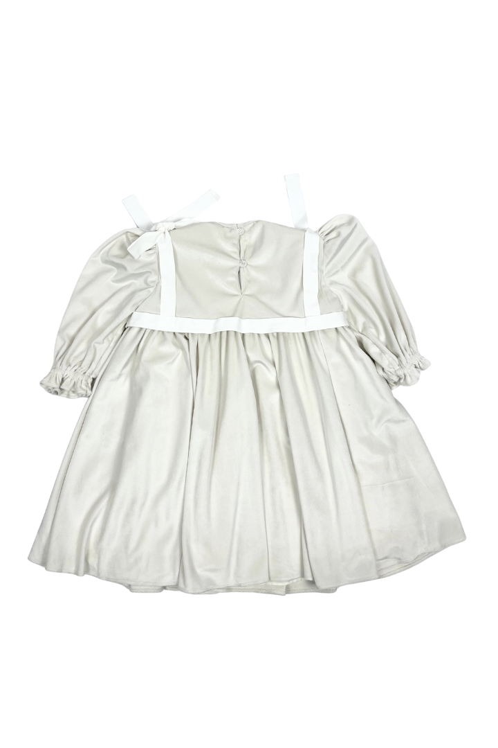 FW26-DR379L TEA LENGTH LUNA BIB DRESS (CUSTOM) - IVORY
