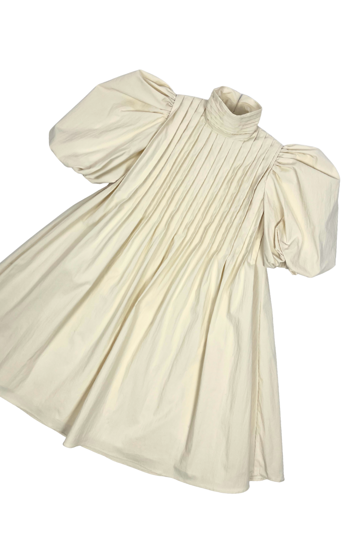 FW26-DR401V HARRIET PIN TUCK DRESS - IVORY