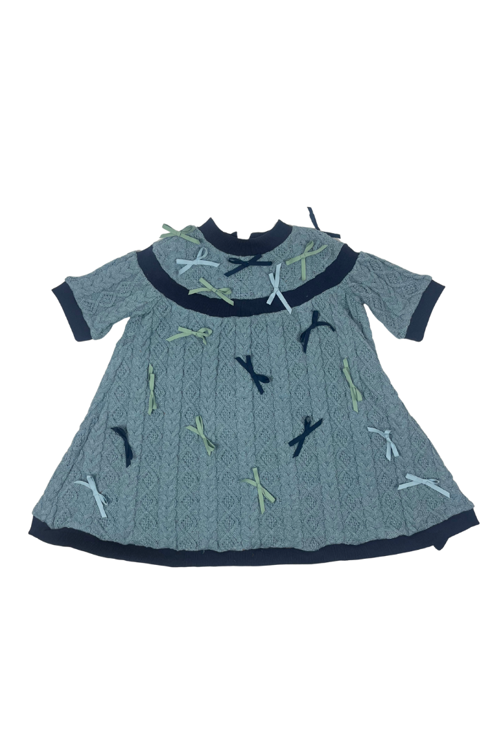 FW26-KD7S MARISOL BOW SWEATER DRESS - PERIWINKLE