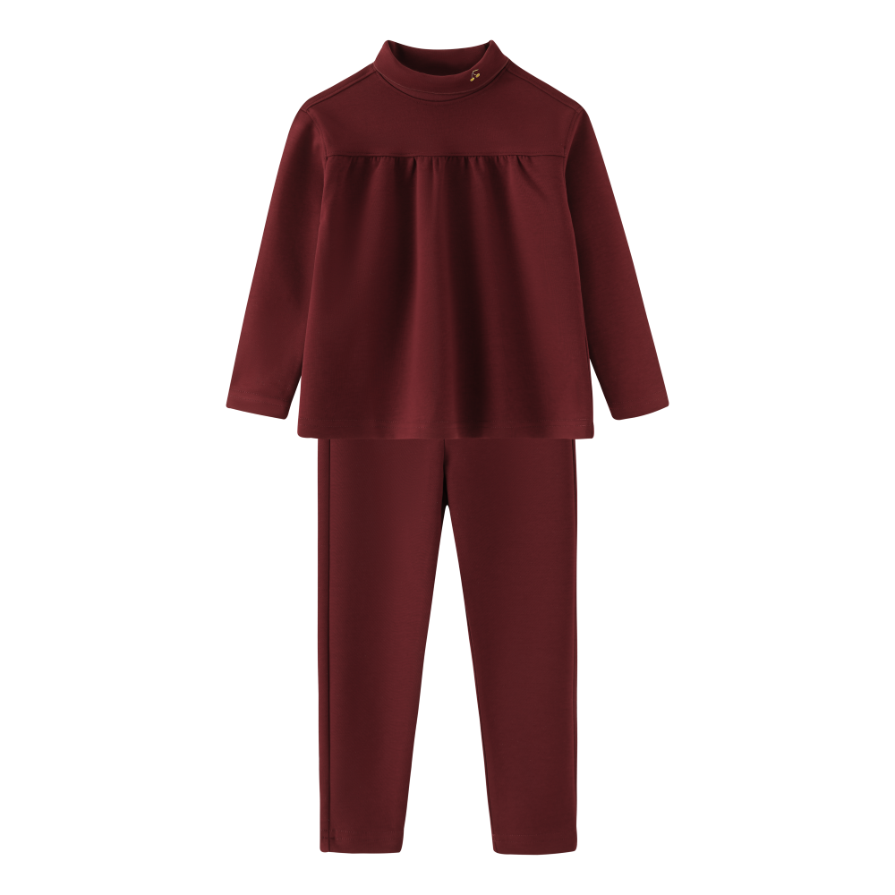 TURTLENECK ROBE SET-BURGUNDY