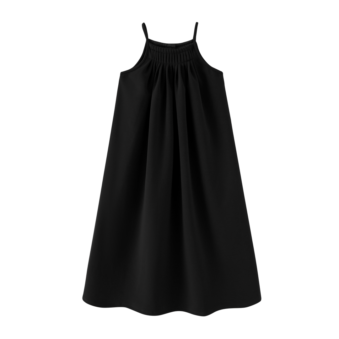 THIN STRAP MAXI JUMPER-BLACK