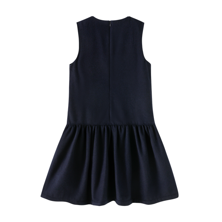 DROP WAISTED MIDI JUMPER-NAVY