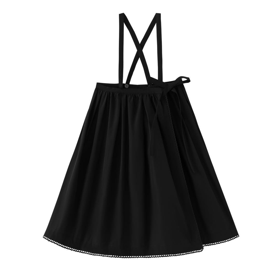 TAFFETA JUMPER WITH TIE-BLACK
