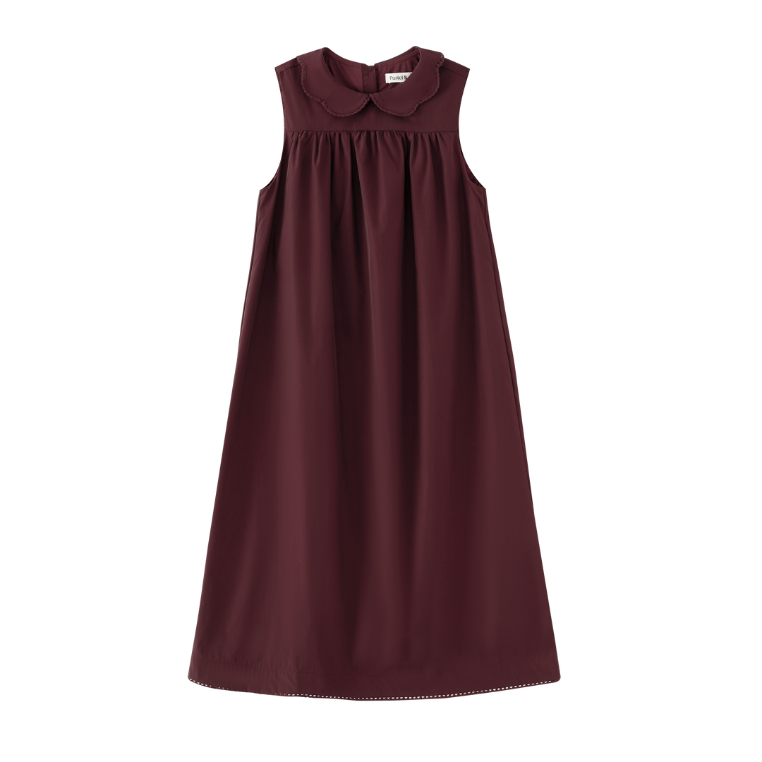 HIGH WAISTED TAFFETA JUMPER-BURGUNDY