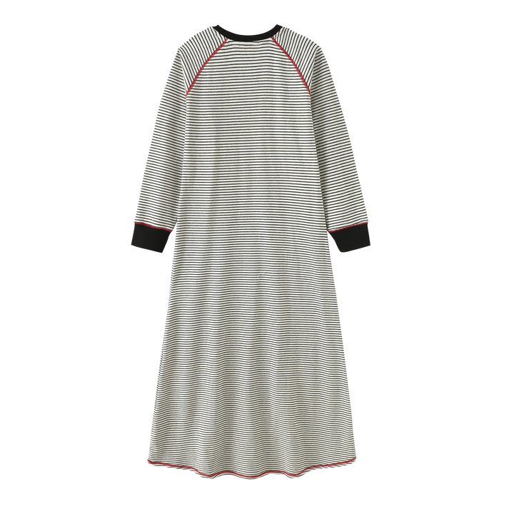 STRIPED BUUNY NIGHTGOWN-BLACK STRIPED