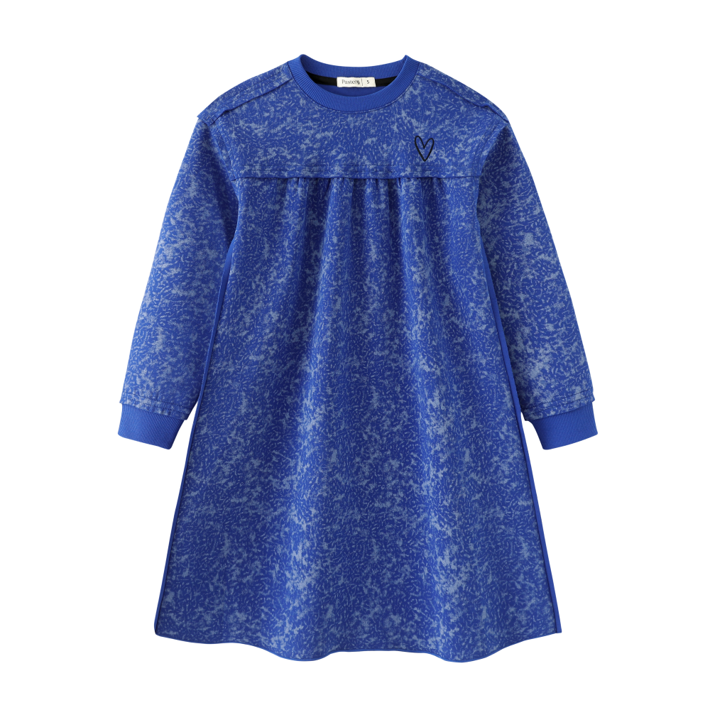 HIGH WAISTED DROP SHOULDER DRESS-ROYAL BLUE
