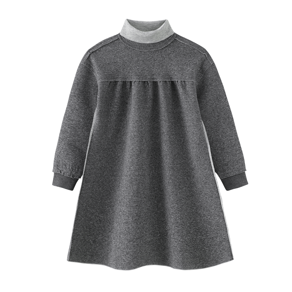 HIGH WAISTED TURTLENECK DRESS-GREY