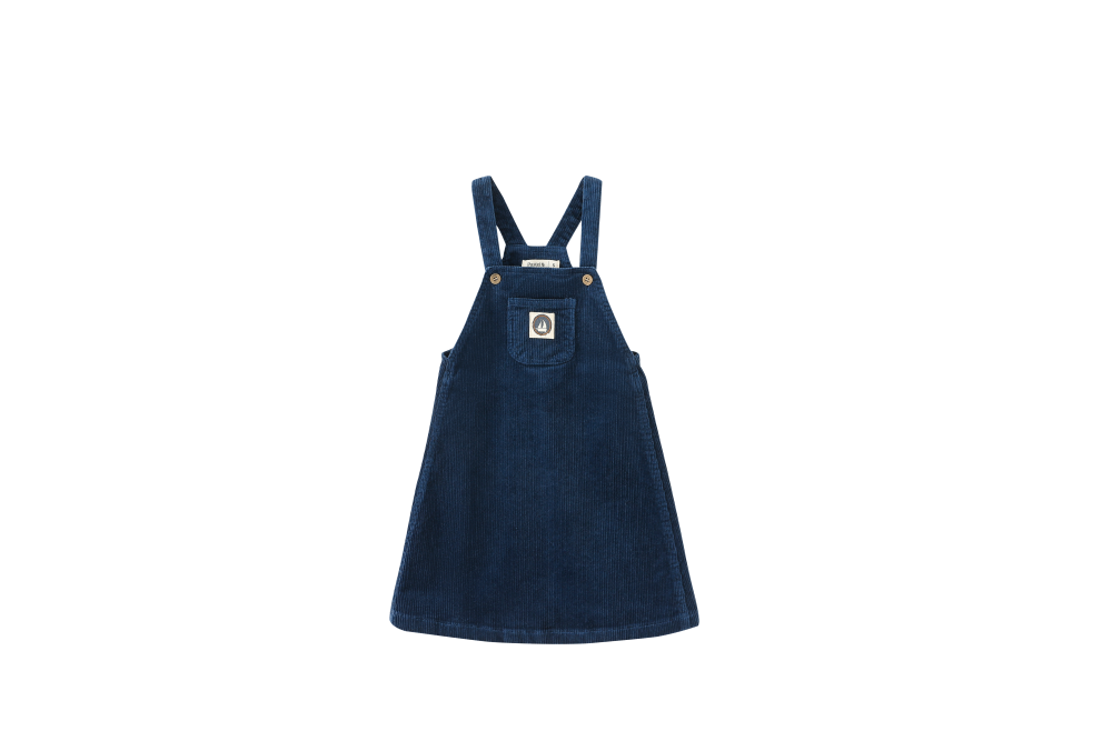 PINAFORE JUMPER WITH CENTER POCKET-BLACK
